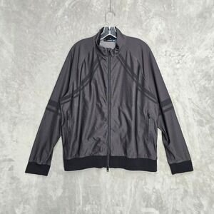 J.Lindeberg Shino Bonded Knit Softshell Jacket Mens XL Grey Full Zip Gorpcore